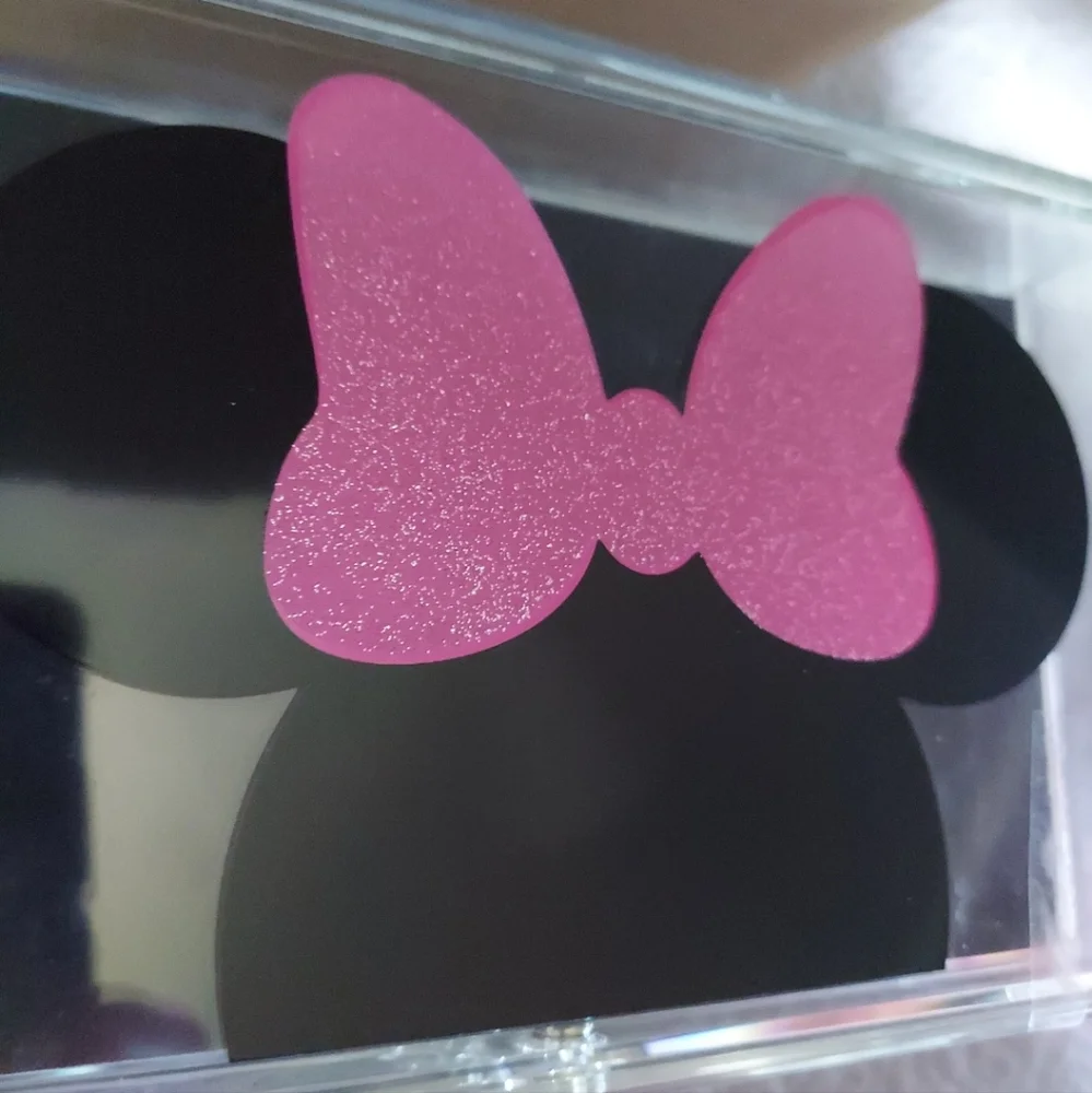 MINNIE MOUSE Acrylic Makeup & Jewelry Organizer 3 Compartments BNWT RETIRED